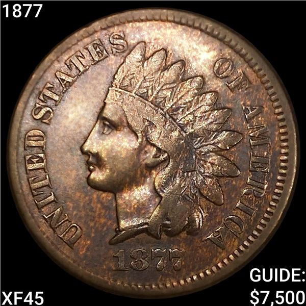1877 Indian Head Cent NEARLY UNCIRCULATED