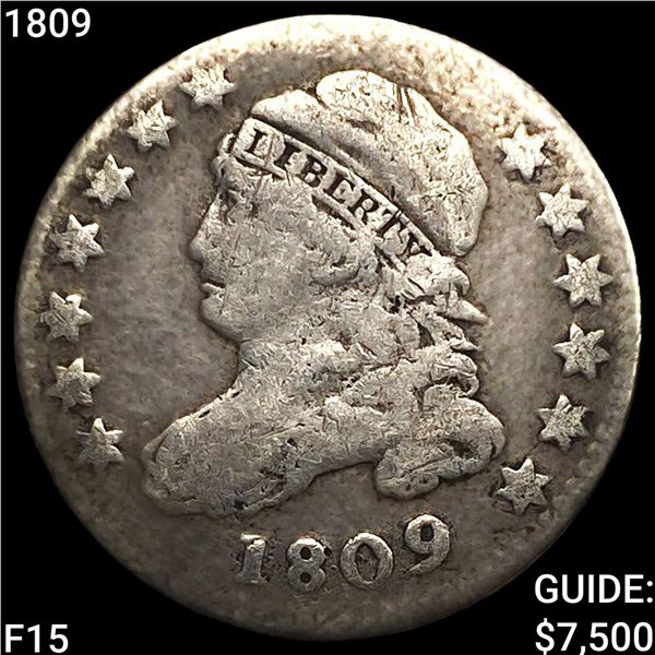 1809 Capped Bust Dime NICELY CIRCULATED
