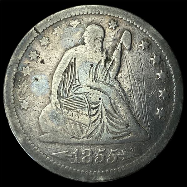 1855-S Arrows Seated Liberty Quarter NICELY  CIRCULATED