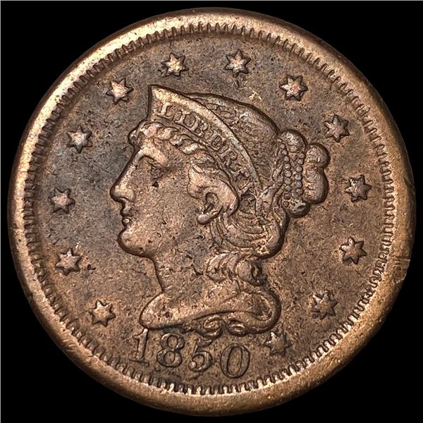 1850 Braided Hair Large Cent HIGH GRADE