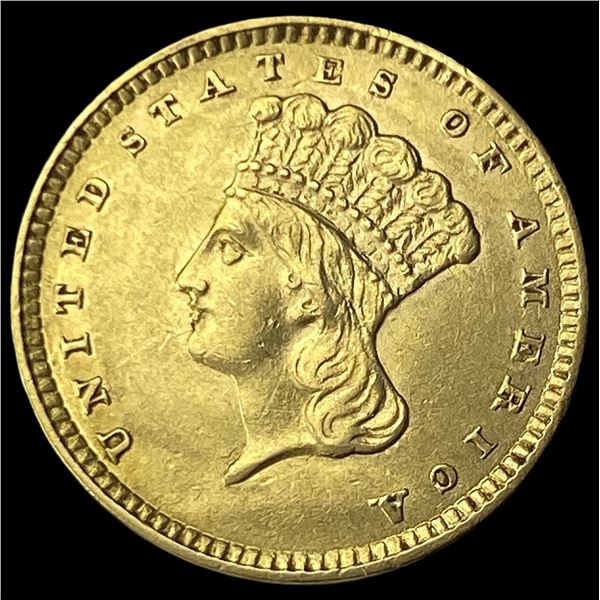 1857 $1 Gold Indian Head Type 3 UNCIRCULATED