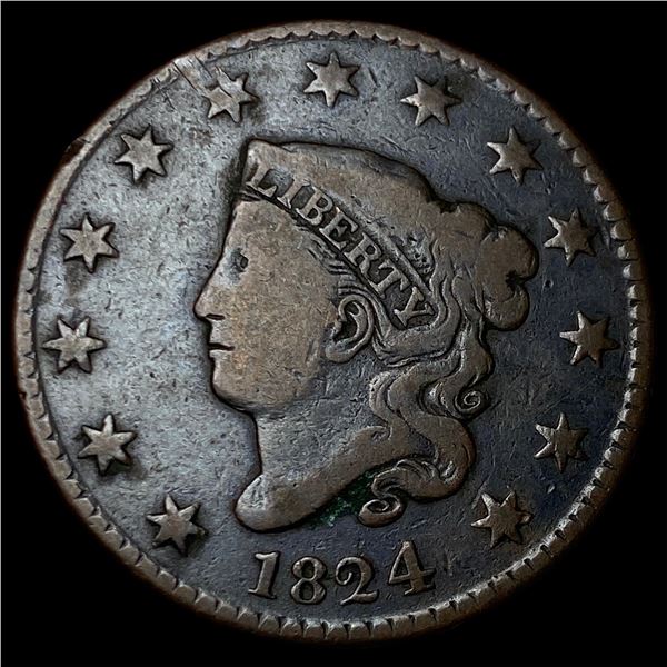 1824 Coronet Head Large Cent LIGHTLY  CIRCULATED