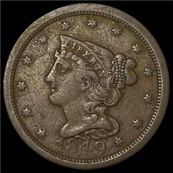 1849 Braided Hair Half Cent NEARLY  UNCIRCULATED