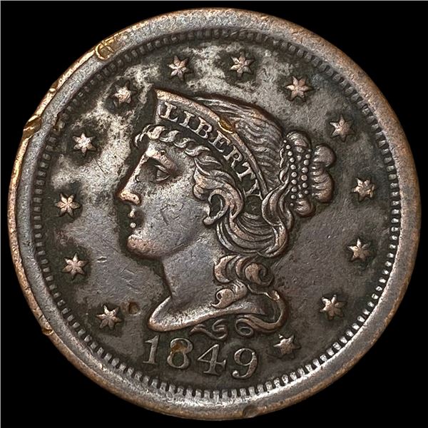 1849 Braided Hair Large Cent CLOSELY  UNCIRCULATED