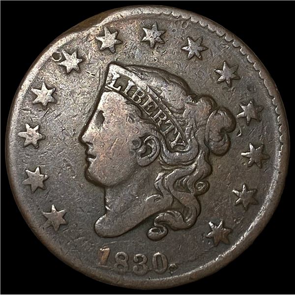 1830 Coronet Head Large Cent LIGHTLY  CIRCULATED