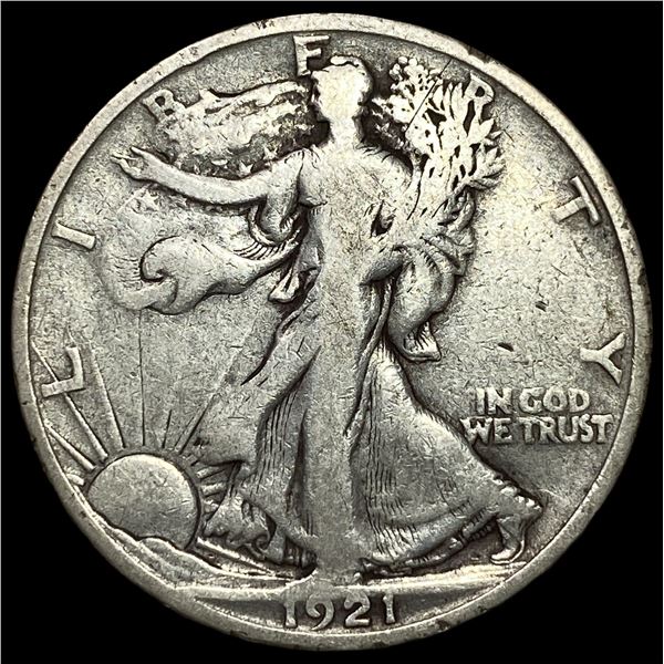 1921-S Silver Walking Liberty Half Dollar  LIGHTLY CIRCULATED