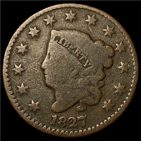 1827 Coronet Head Large Cent NICELY  CIRCULATED