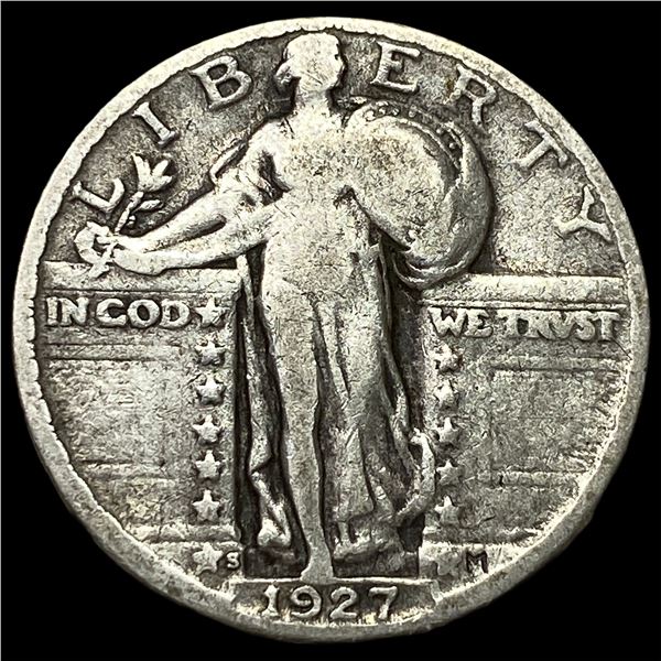 1927-S Silver Standing Liberty Quarter  LIGHTLY CIRCULATED
