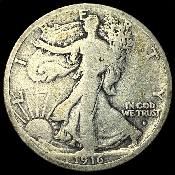 1916-S Walking Liberty Half Dollar NICELY  CIRCULATED