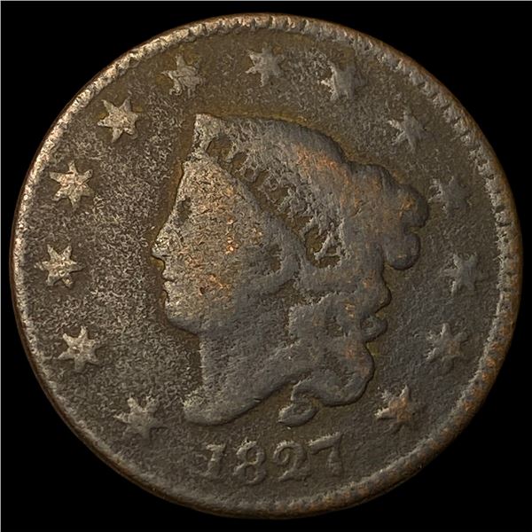 1827 Coronet Head Large Cent LIGHTLY  CIRCULATED