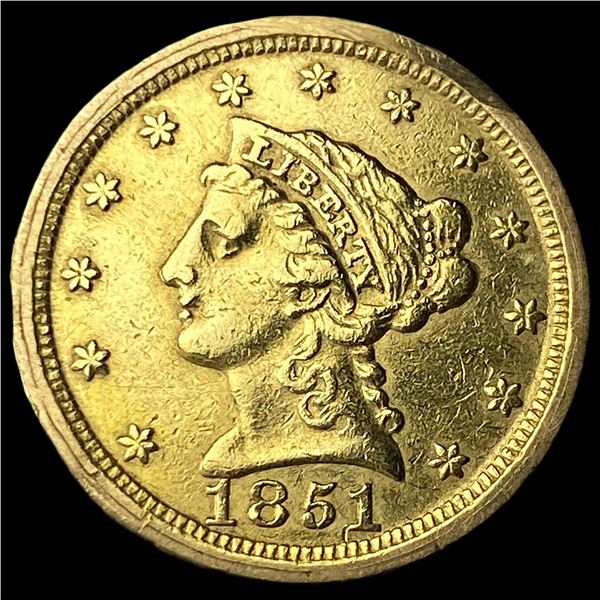 1851-O Gold $2.5 Liberty Head Quarter Eagle  NEARLY UNCIRCULATED