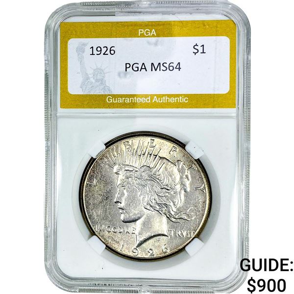 1926 Silver Peace Dollar PGA MS64