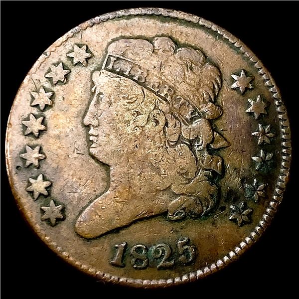 1825 Classic Head Half Cent LIGHTLY   CIRCULATED