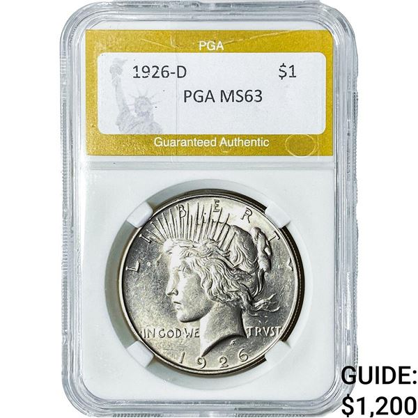 1926-D Silver Peace Dollar PGA MS63