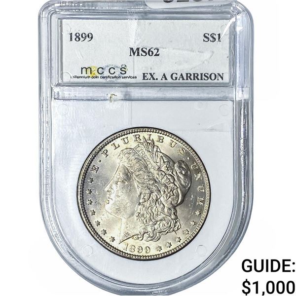1899 Morgan Silver Dollar MCCS MS62