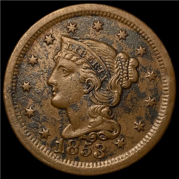 1853 Braided Hair Large Cent CLOSELY  UNCIRCULATED