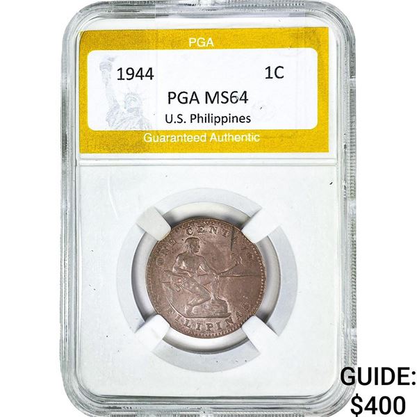 1944 1 Centavo Phillipines PGA MS64