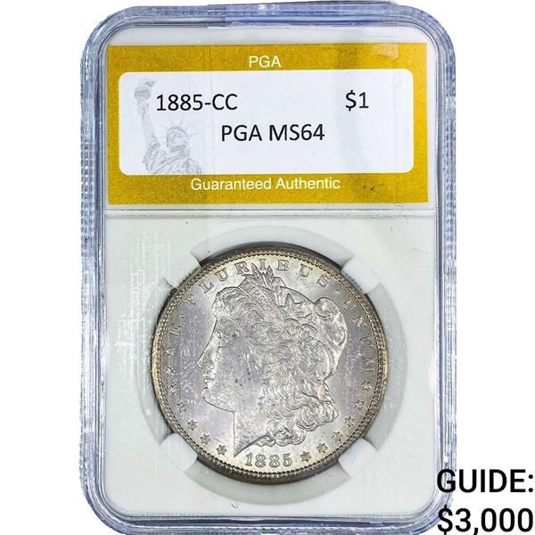 1885-CC Morgan Silver Dollar PGA MS64