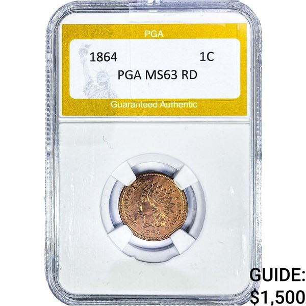 1864 Indian Head Cent PGA MS63RD