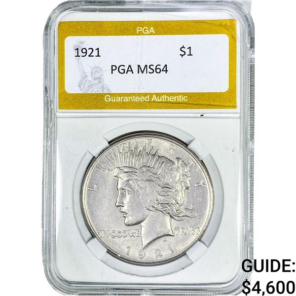 1921 Silver Peace Dollar PGA MS64