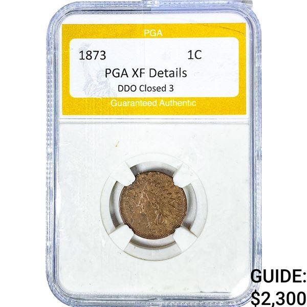 1873 Indian Head Cent PGA XF Details DDO Closed 3