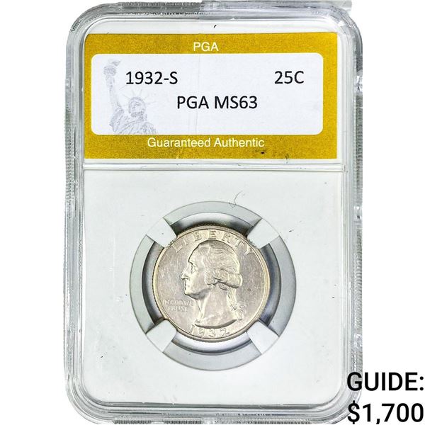 1932-S Washington Silver Quarter PGA MS63