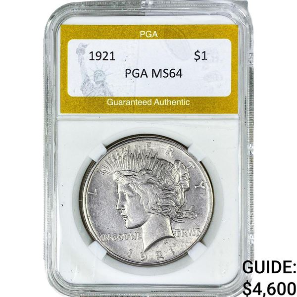1921 Silver Peace Dollar PGA MS64