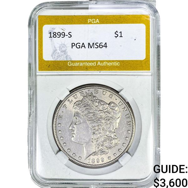 1899-S Morgan Silver Dollar PGA MS64