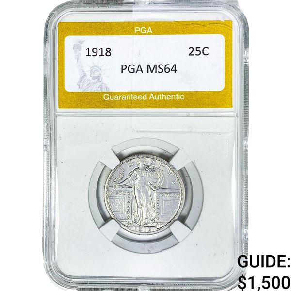 1918 Standing Liberty Quarter PGA MS64