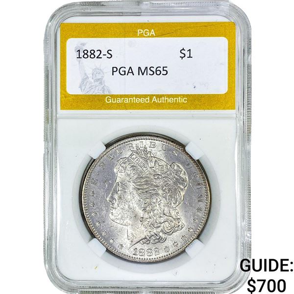 1882-S Morgan Silver Dollar PGA MS65