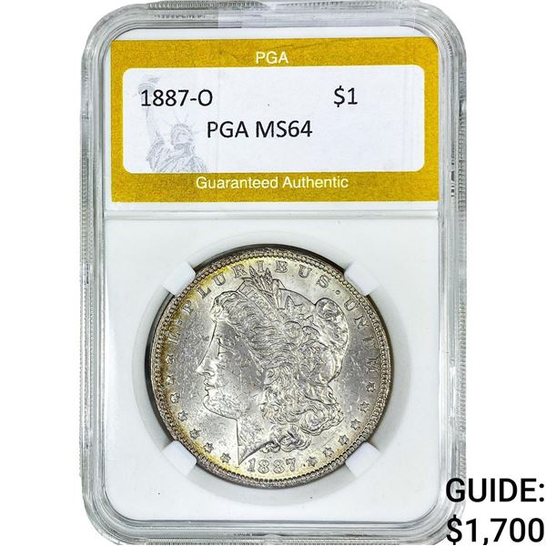 1887-O Morgan Silver Dollar PGA MS64