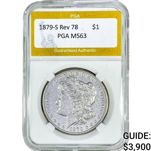 1879-S Rev 78 Morgan Silver Dollar PGA MS63