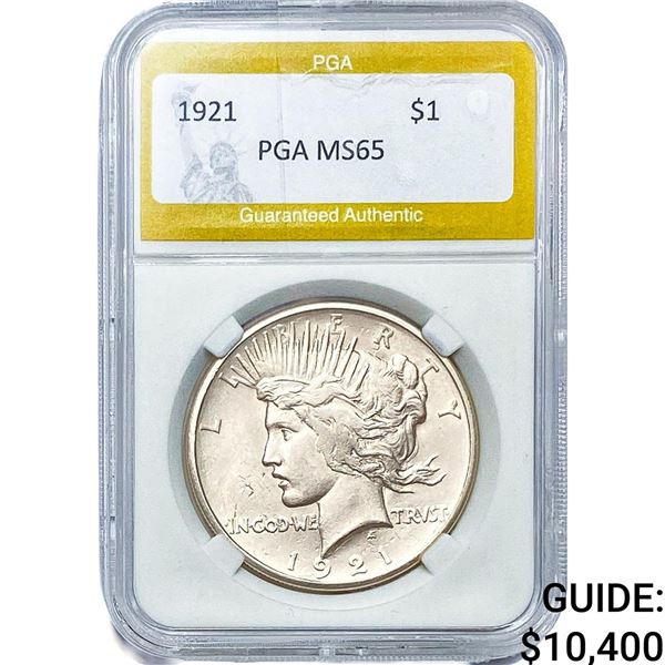 1921 Silver Peace Dollar PGA MS65