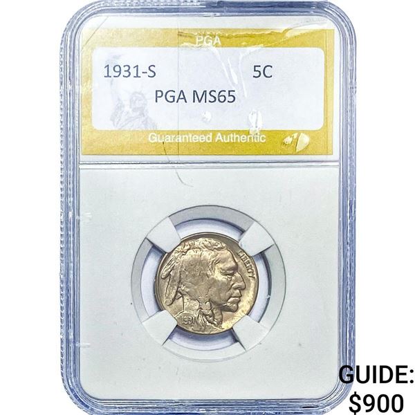 1931-S Buffalo Nickel PGA MS65