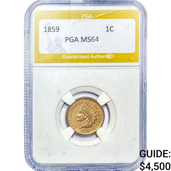 1859 Indian Head Cent PGA MS64
