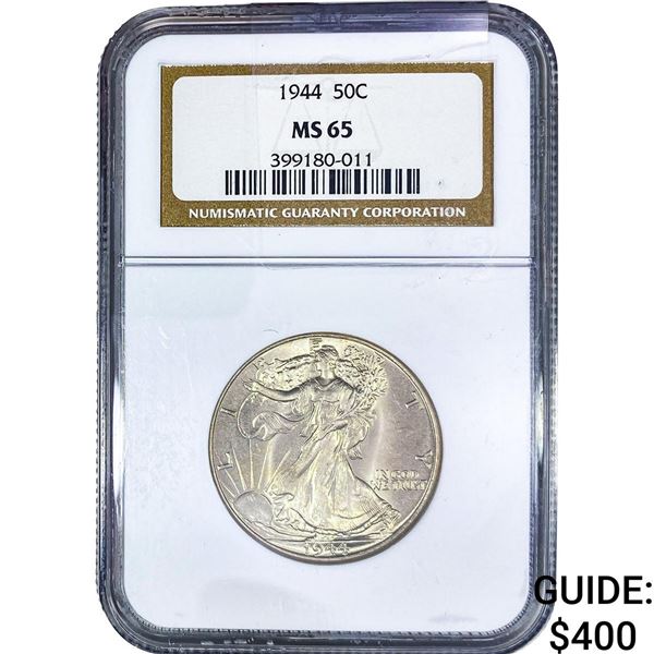 1944 Walking Liberty Half Dollar NGC MS65