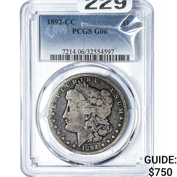1892-CC Morgan Silver Dollar PCGS G06