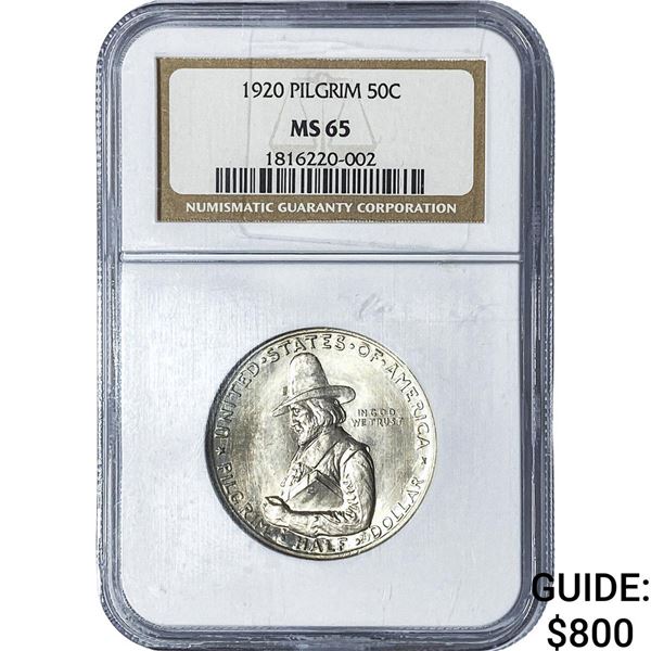 1920 Pilgrim Half Dollar NGC MS65