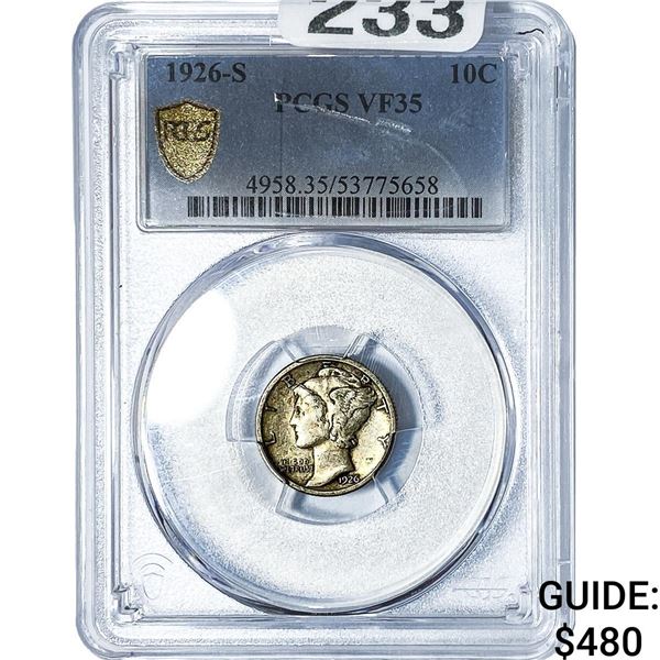 1926-S Mercury Silver Dime PCGS VF35