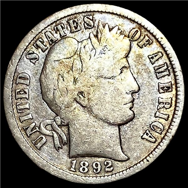 1892-S Silver Barber Dime NICELY CIRCULATED