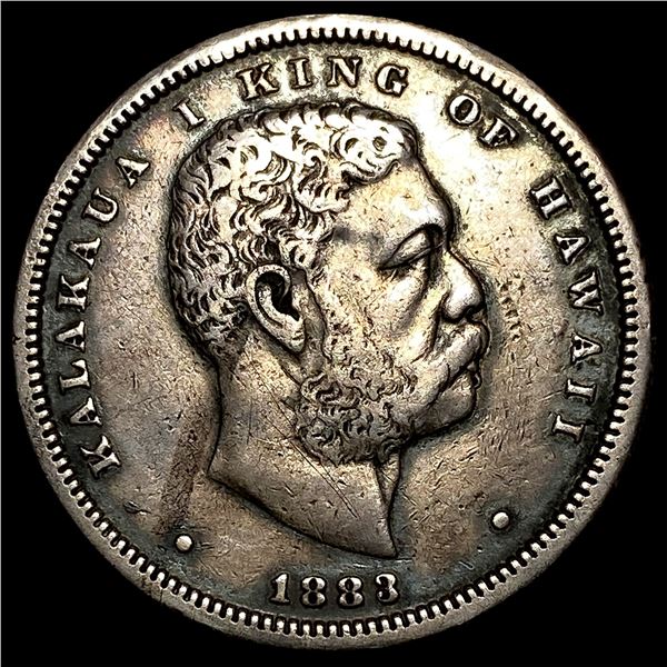 1883 Silver 1/2 Dollar Hawaii NEARLY UNCIRCULATED