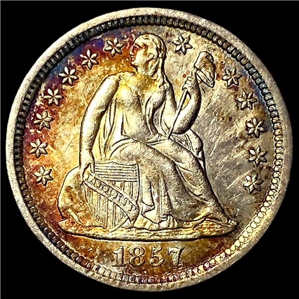 1857-O Silver Seated Liberty Dime CLOSELY UNCIRCULATED