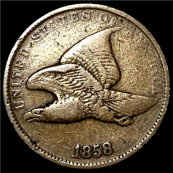 1858 Copper-Nickel Flying Eagle Cent ABOUT UNCIRCULATED
