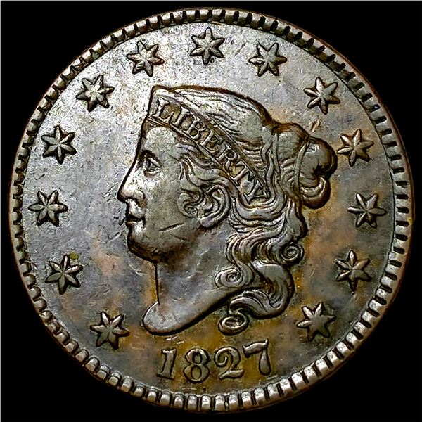 1827 Coronet Head Large Cent NEARLY UNCIRCULATED