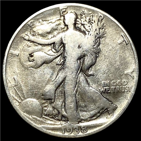 1938-D Silver Walking Liberty Half Dollar LIGHTLY CIRCULATED