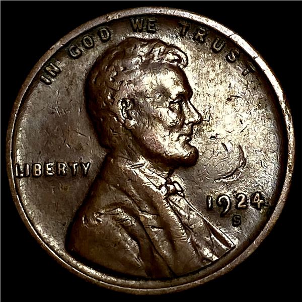 1924-S Lincoln Wheat Cent NEARLY UNCIRCULATED