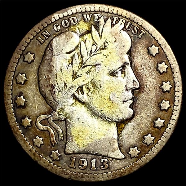 1913-D Silver Barber Quarter LIGHTLY CIRCULATED