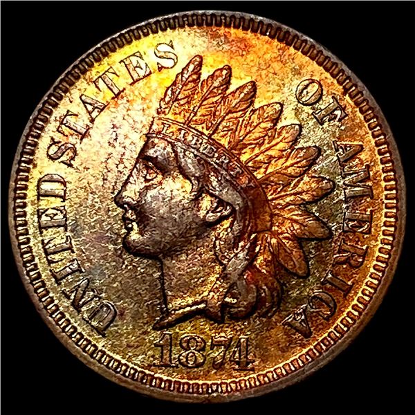 1874 Indian Head Cent NEARLY UNCIRCULATED