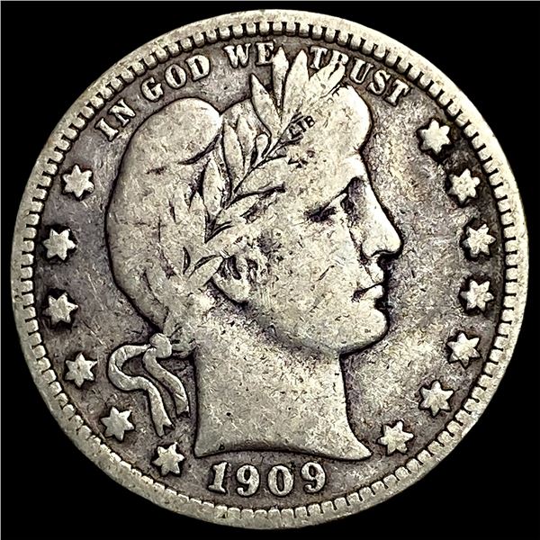 1909-D Silver Barber Quarter LIGHTLY CIRCULATED