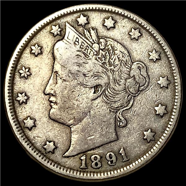 1891 Liberty Head Nickel ABOUT UNCIRCULATED